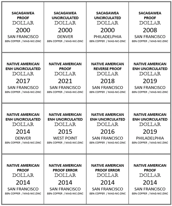 Sacagawea-/-Native-American-Dollar-Type-Collection